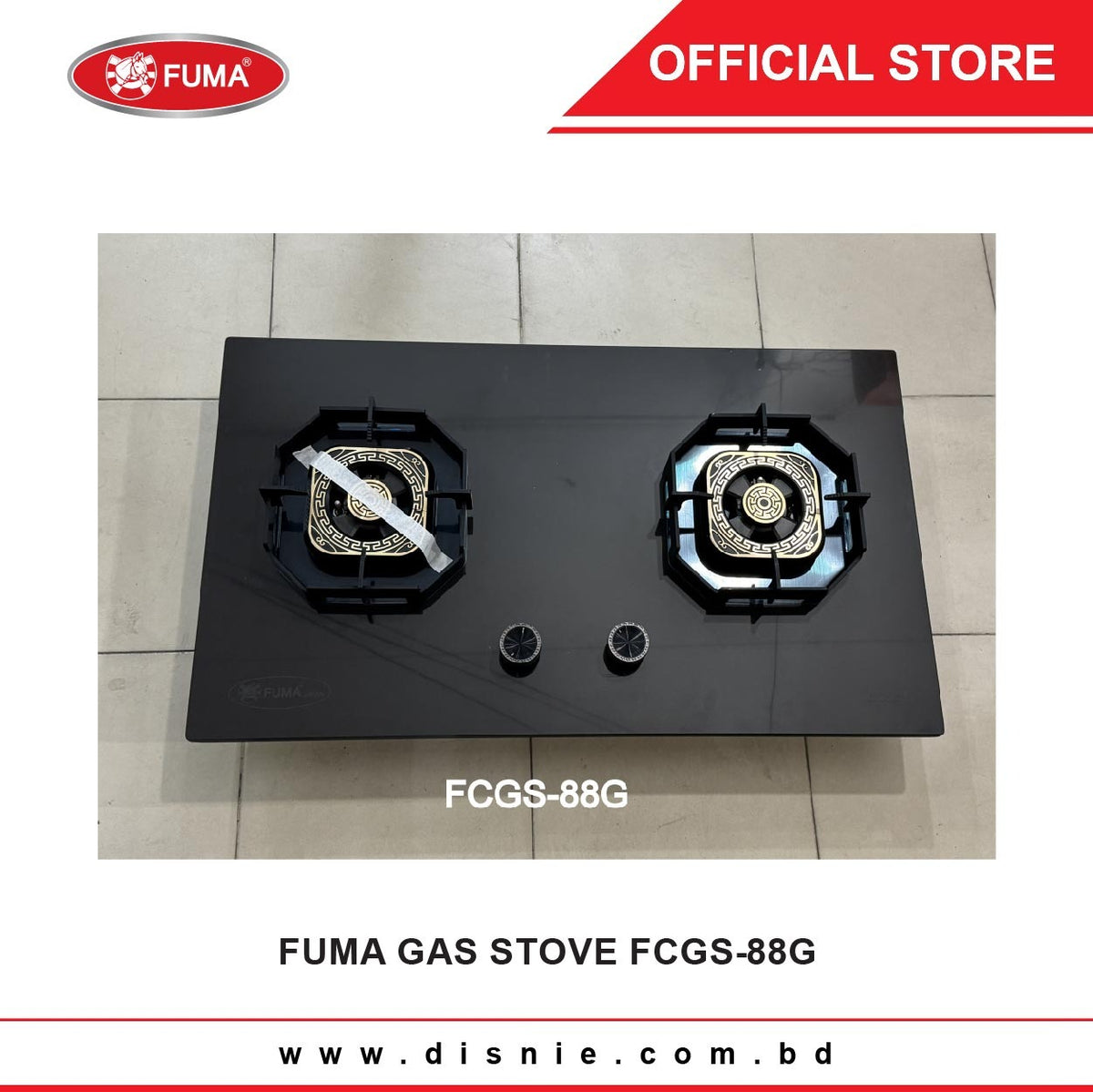 FUMA FCGS-88G MARBLE TOP GAS STOVE -2 BURNERS