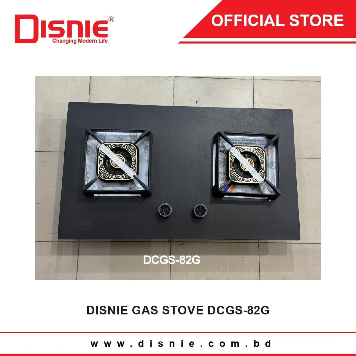 DISNIE DCGS-82G MARBLE TOP GAS STOVE -2 BURNERS